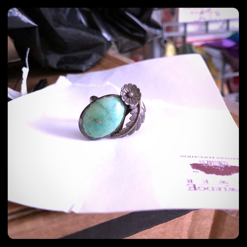 OLD TURQUOISE DESIGNED 4 ME IN 1970 Ring&Earrings - Picture 4 of 8